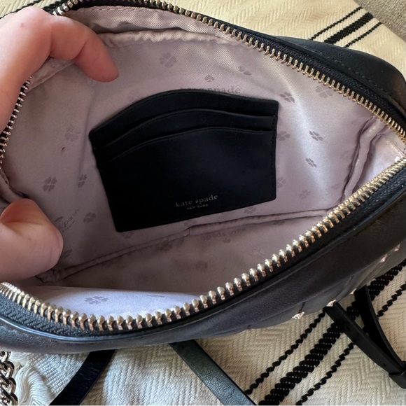 Kate Spade New York Amelia Studded Medium Camera Bag Quilted Black - Picture 10 of 13